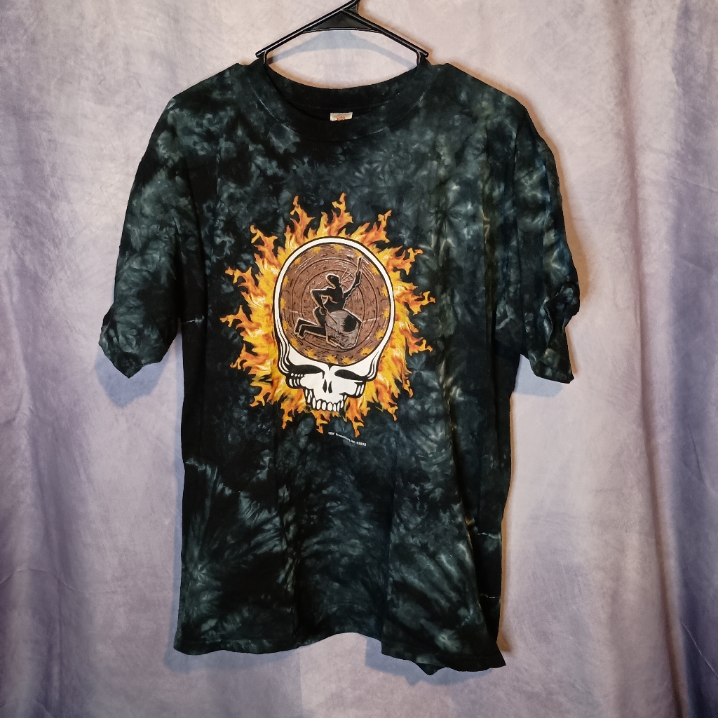 Vintage Sundog Grateful Dead Drummer Steal Your Face Tie Dye Tee Large